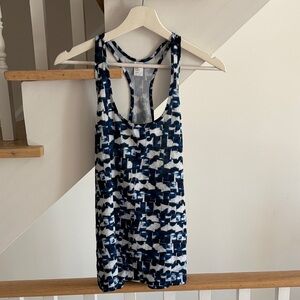 GAP Navy and White Patterned Racerback Tank